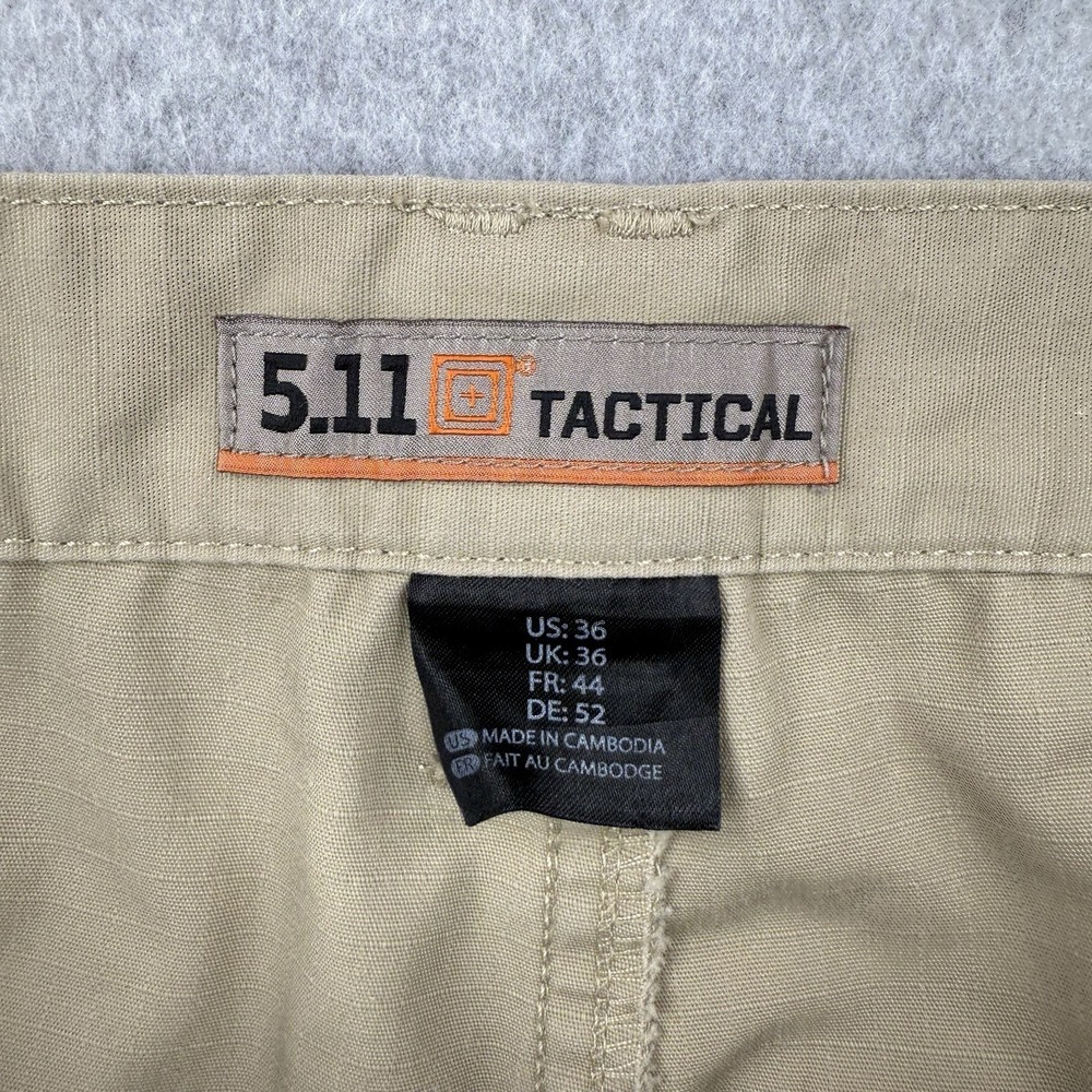 5.11 Tactical Shorts‎ Mens 36 Beige Taclite Cargo Utility Ripstop Pockets Work - Picture 7 of 13